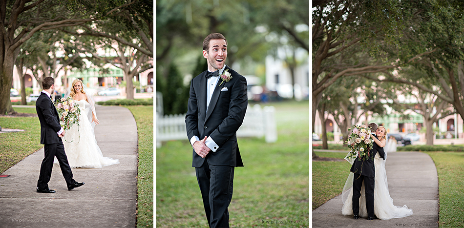 Bride and groom first look
