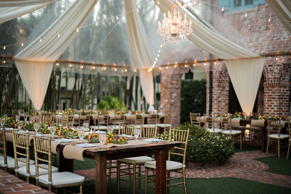 Sweet And Intimate Casa Feliz Wedding In Winter Park Orlando Tented Outdoor Reception